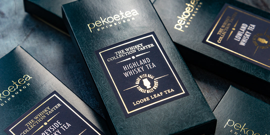 PekoeTea Edinburgh Father's Day Gift Guide 2021 Banner Image Whisky Tea Collection Explorer Set